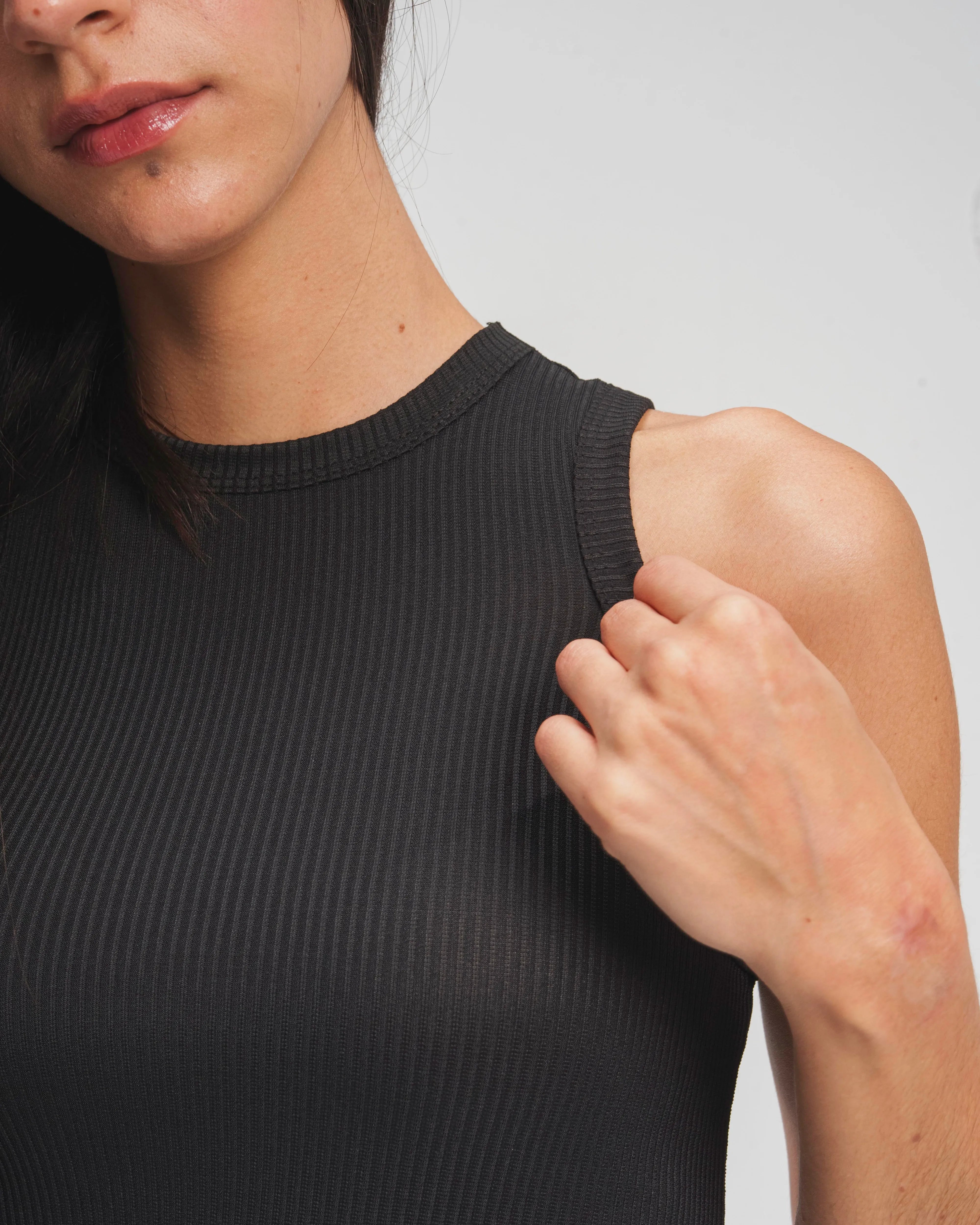 Black Ribbed Top