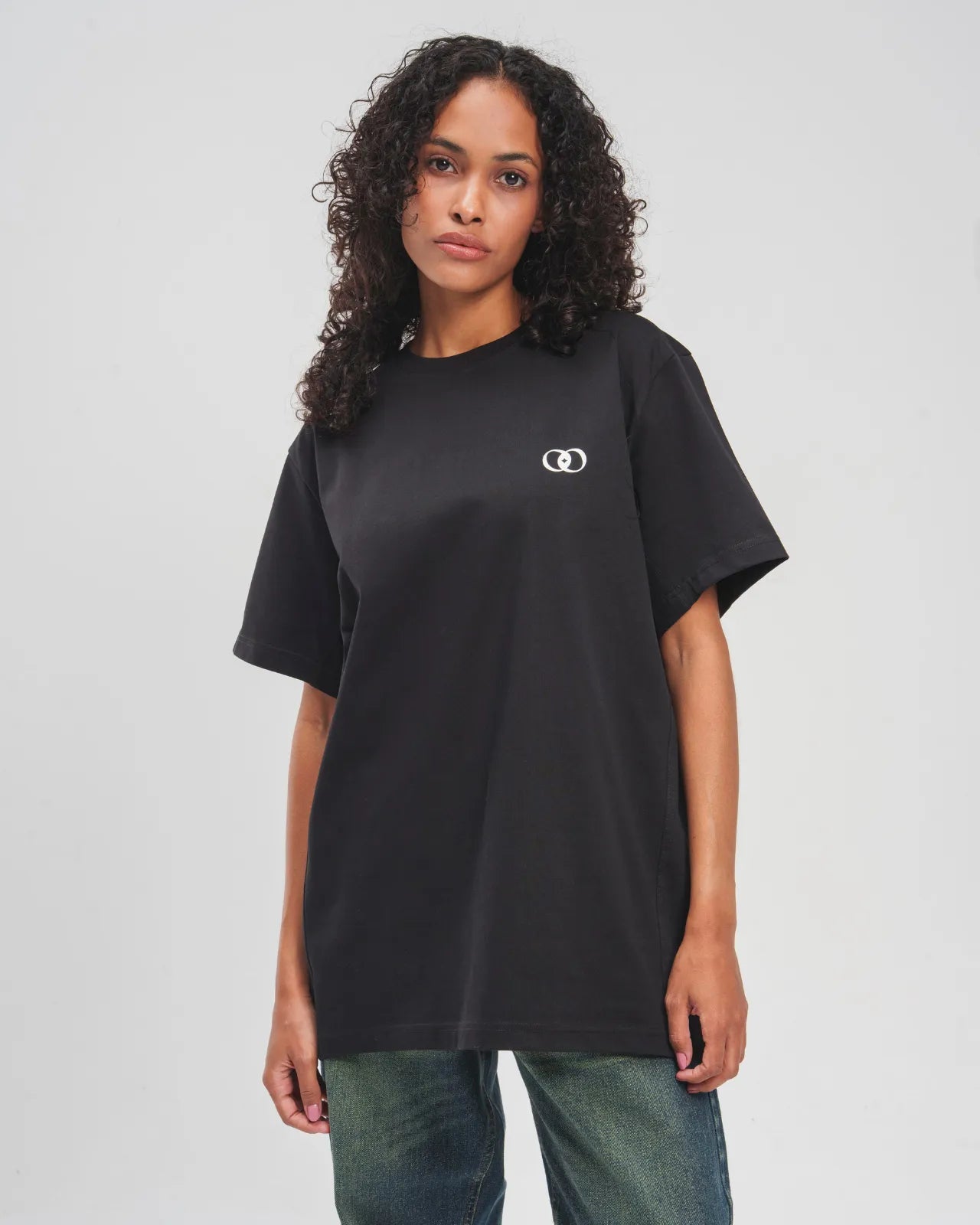 Black Printed Oversized T-shirt