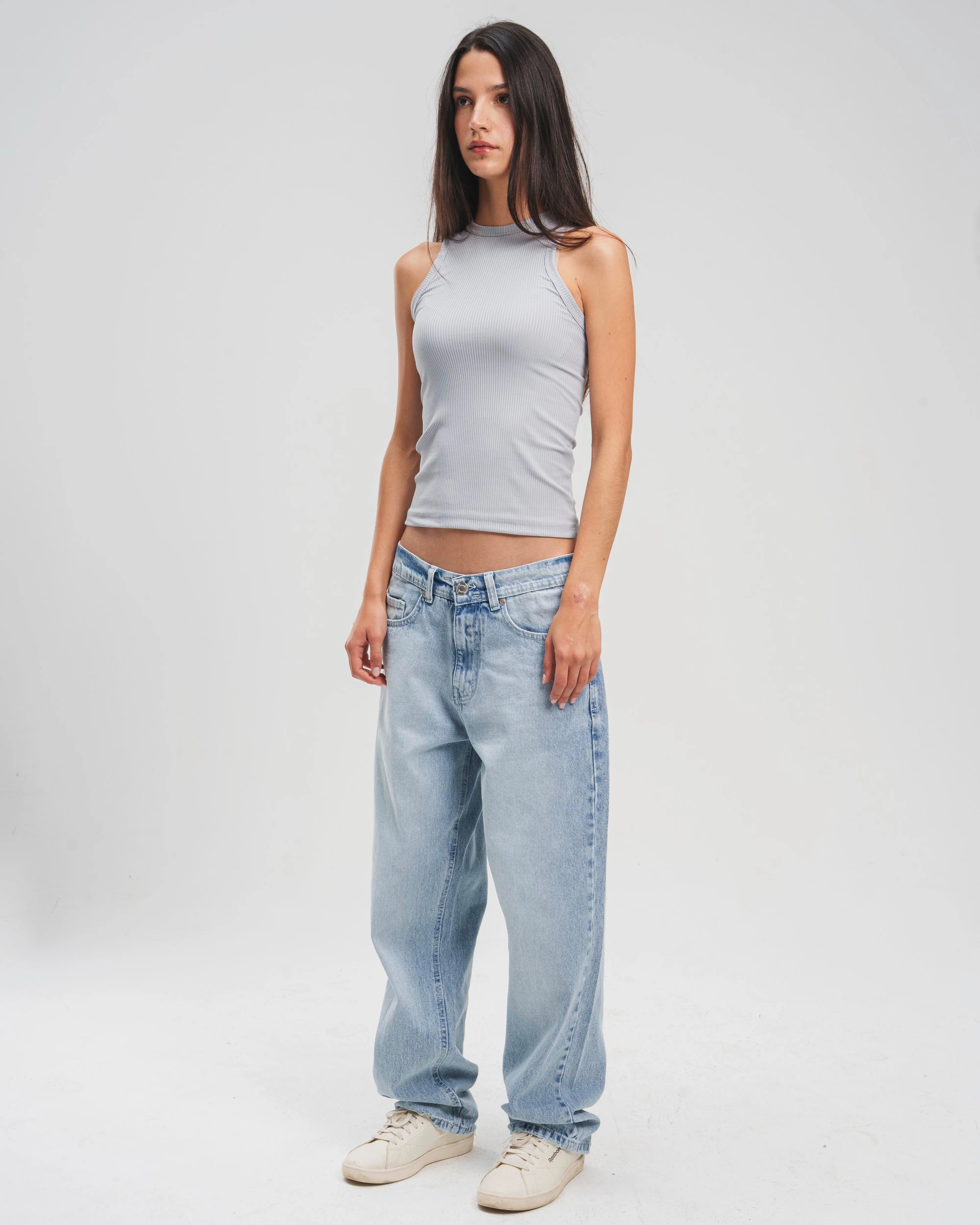 Light Gray Ribbed Top