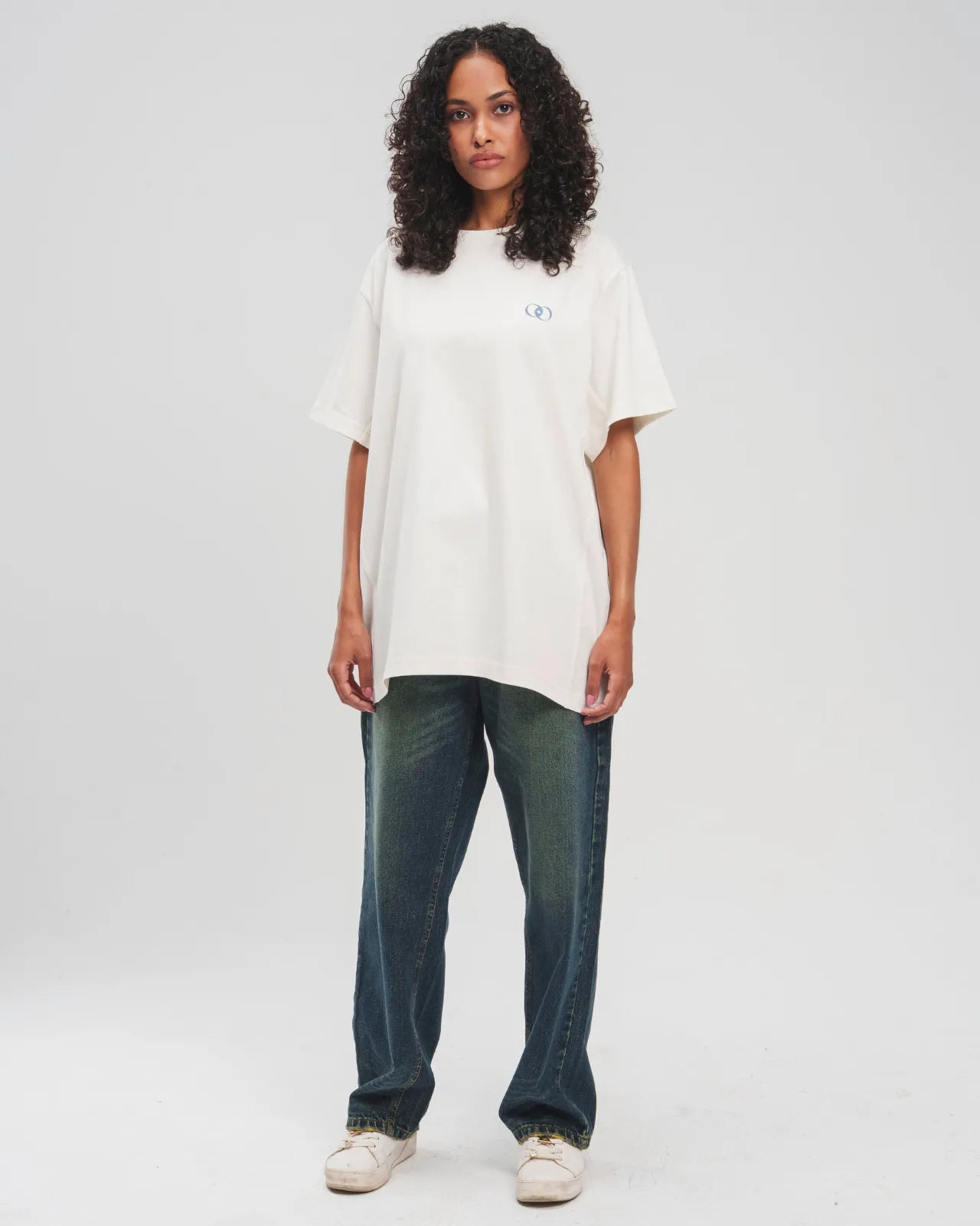 Off White Printed Oversized T-shirt